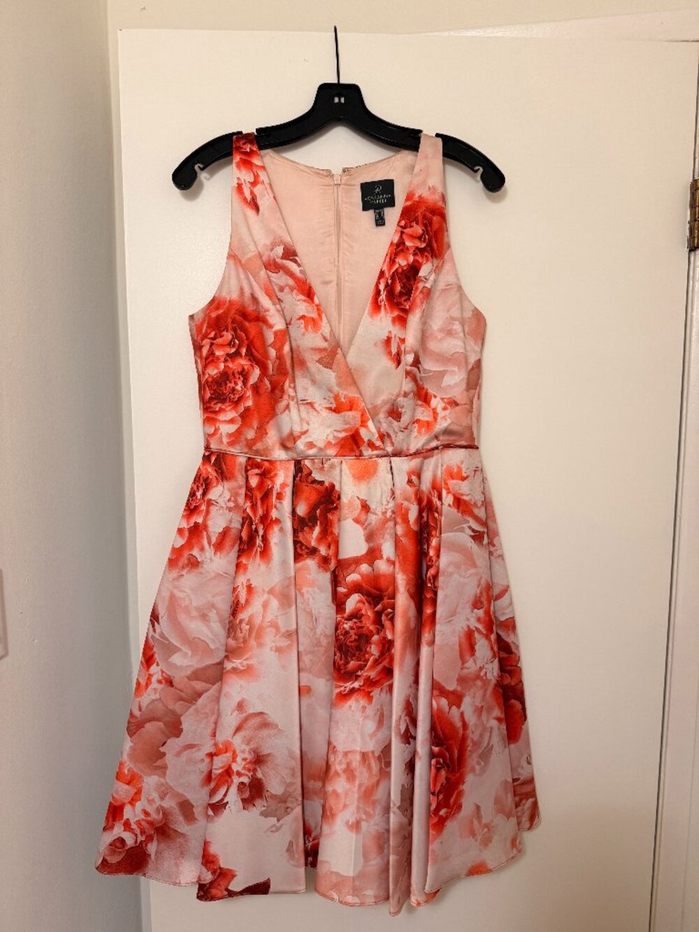 Adrianna Papell Orange & White Floral Dress. Size 12
